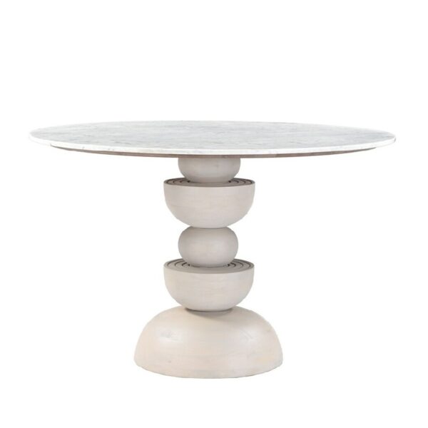 Mesa Comedor Redonda Madera Solida Hallas Natural - White