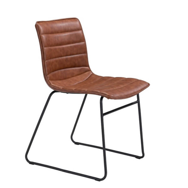 Silla Lack Dining | Asiento tapizado en vinipiel | Patas metálicas | Diseño moderno | Silla de comedor