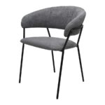 Silla Carmella | Asiento tapizado en microfibra y Vinipiel | Patas metálicas | Diseño moderno | Silla de comedor