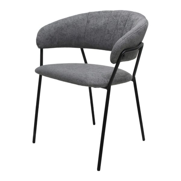 Silla Carmella | Asiento tapizado en microfibra y Vinipiel | Patas metálicas | Diseño moderno | Silla de comedor