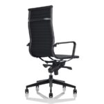 Silla Oficina estilo Eames Aluminium Black Tapizada Respaldo Alto