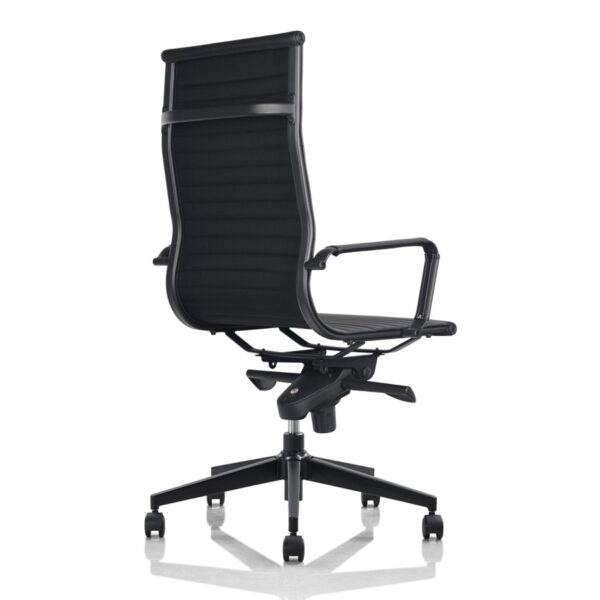 Silla Oficina estilo Eames Aluminium Black Tapizada Respaldo Alto