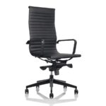 Silla Oficina estilo Eames Aluminium Black Tapizada Respaldo Alto