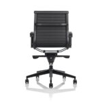 Silla Oficina estilo Eames Aluminium Black Tapizada Respaldo Bajo