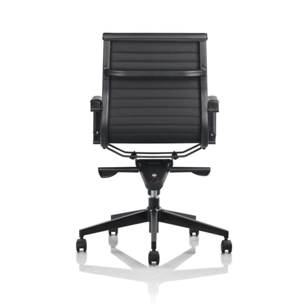 Silla Oficina estilo Eames Aluminium Black Tapizada Respaldo Bajo