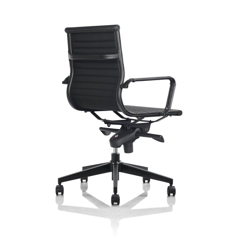 Silla Oficina estilo Eames Aluminium Tapizada black lateral 1 – P649