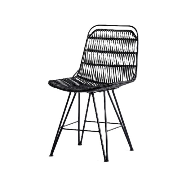 Silla Palermo PVC | Asiento y respaldo tejidos | Patas metálicas | Diseño moderno | Silla de exterior