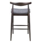 Banco Elbow CH20 Style | Tapizado en vinipiel gris | Madera de | Réplica de Hans Wegner | Diseño Danés Clásico | Acabado Nogal