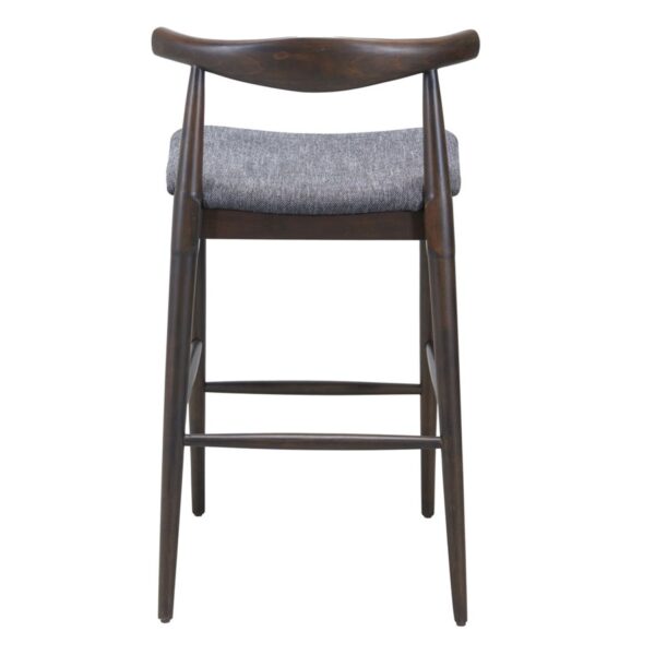 Banco Elbow CH20 Style | Tapizado en vinipiel gris | Madera de | Réplica de Hans Wegner | Diseño Danés Clásico | Acabado Nogal