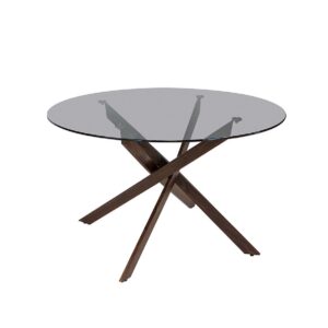 Mesa Comedor Redonda Riz cubierta cristal 120cm