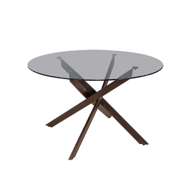 Mesa Comedor Redonda Riz cubierta cristal 120cm