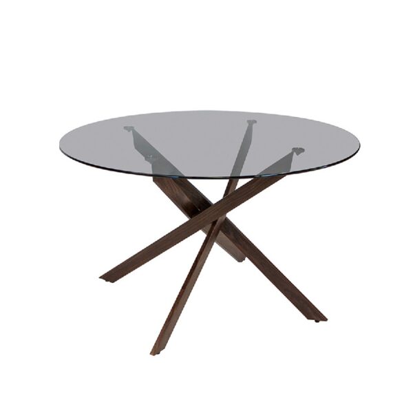 Mesa Comedor Redonda Riz cubierta cristal 120cm