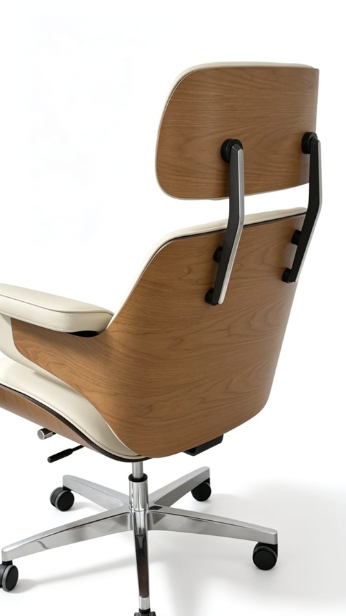 Silla Oficina estilo Eames Lounge Ejecutiva – P210-WH BACK ZOOM