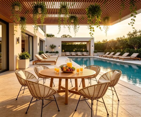 Mesa Redonda de Comedor para Exterior Amstrong 150cm | Madera Acacia