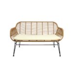 Sillon Love seat Alessa Tejido | Asiento de Rattan | Estructura metálica | Diseño moderno | Sillón de Exterior