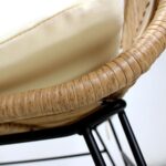 Sillon Love seat Alessa Tejido | Asiento de Rattan | Estructura metálica | Diseño moderno | Sillón de Exterior