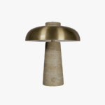 Lampara de mesa Piedra Travertino con cubierta aluminio ITBB