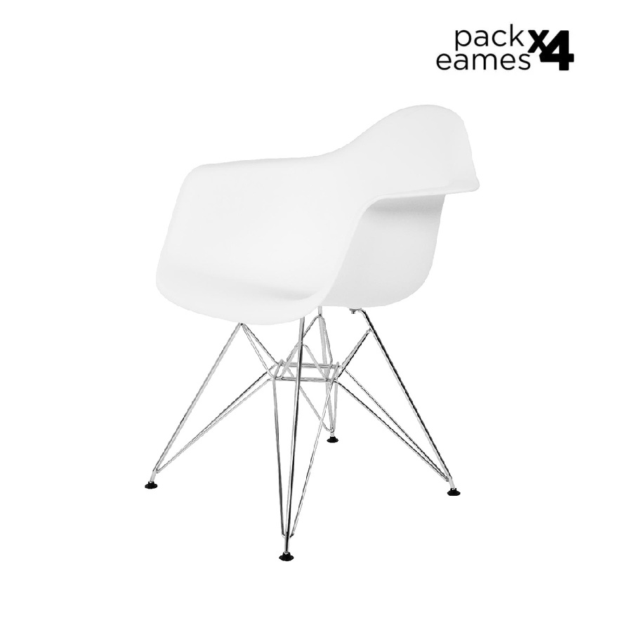 Eames Pack - 4 Sillas Eames Style Con Brazo Patas metálicas