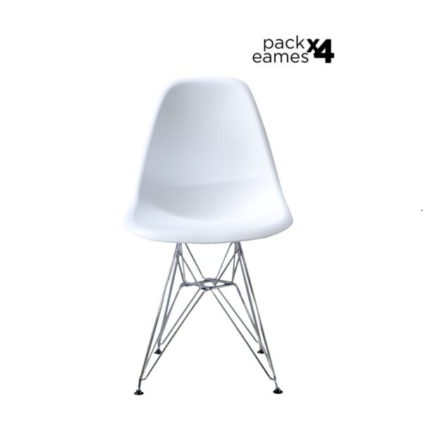 Eames Pack - 4 Sillas Eames Style Patas metálicas blancas