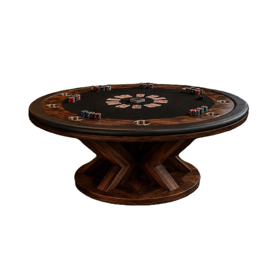 Poker Luxory Modern Black Madera Solida